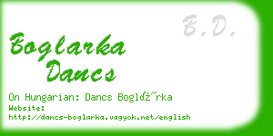 boglarka dancs business card